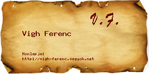Vigh Ferenc névjegykártya